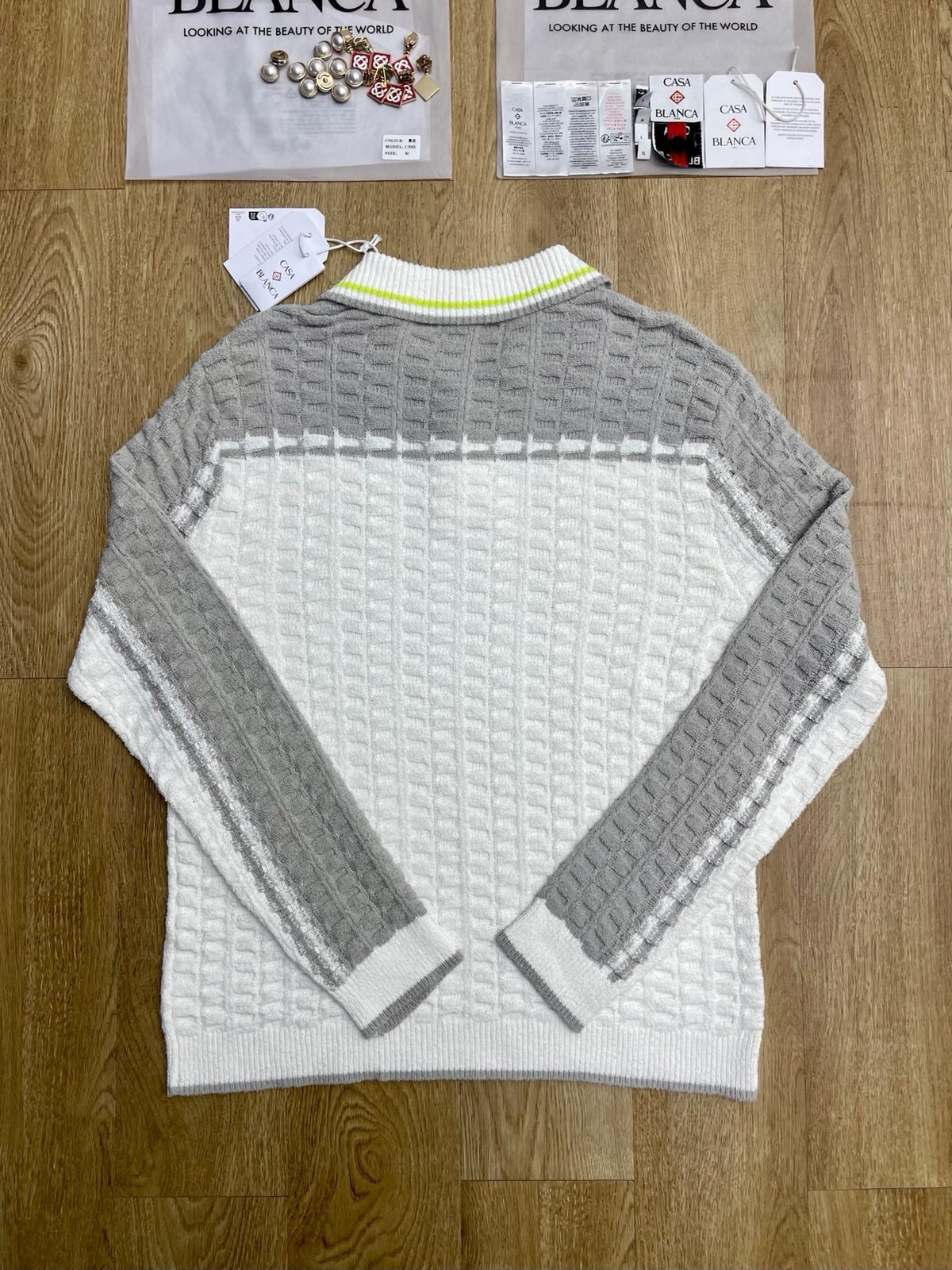 White Knit Panelled Long-Sleeve - Men's