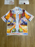 Landscape Print Silk Shirt - Men's