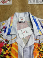 Landscape Print Silk Shirt - Men's