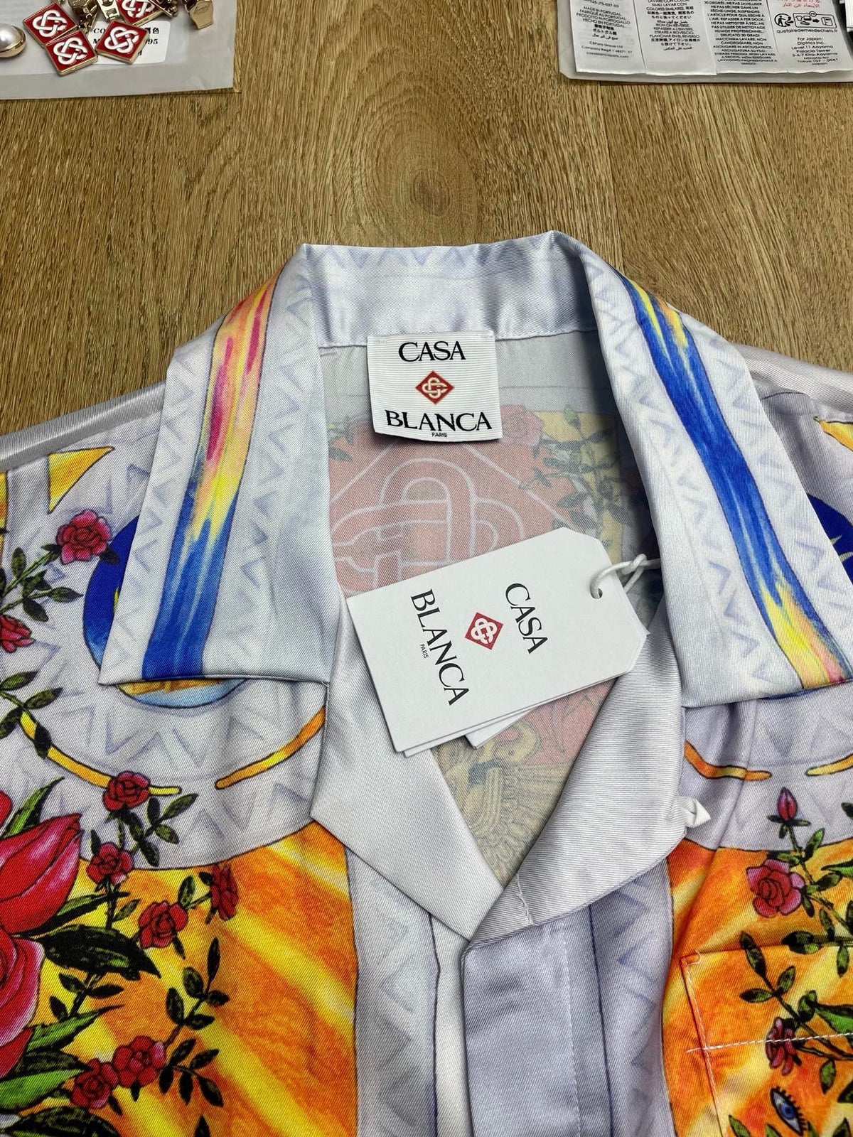 Landscape Print Silk Shirt - Men's