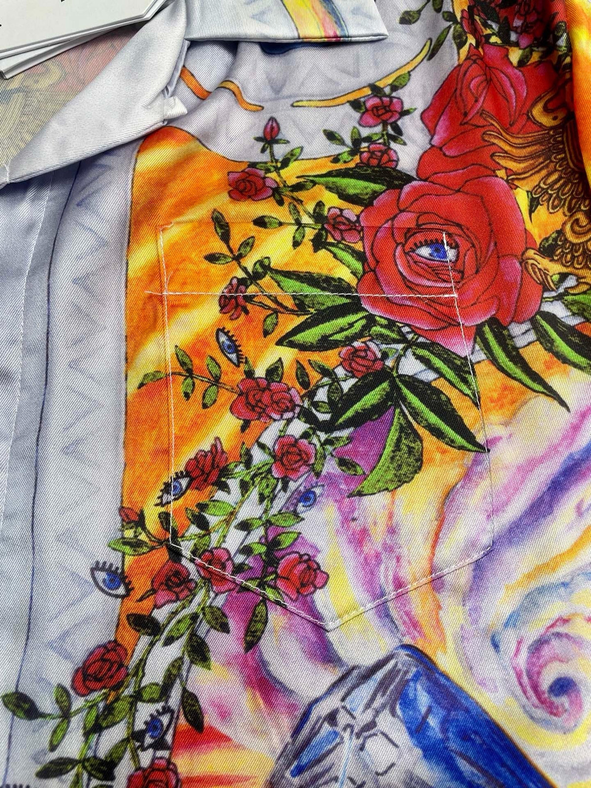 Landscape Print Silk Shirt - Men's