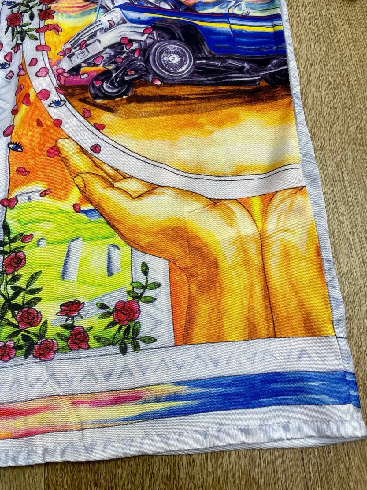 Landscape Print Silk Shirt - Men's