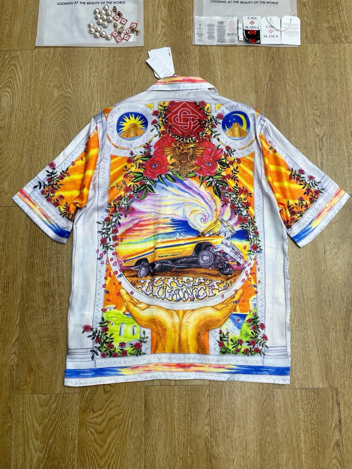 Landscape Print Silk Shirt - Men's