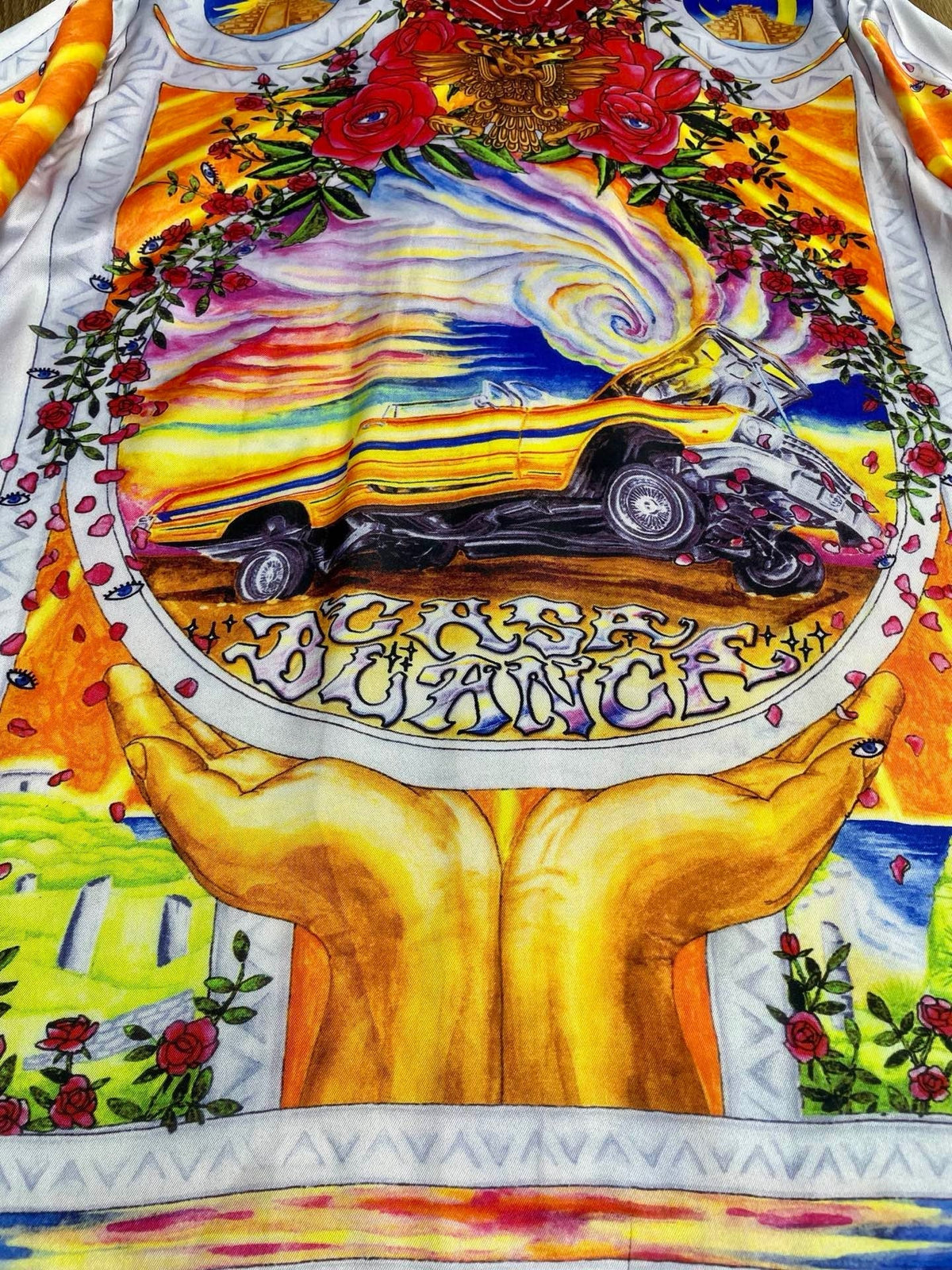 Landscape Print Silk Shirt - Men's
