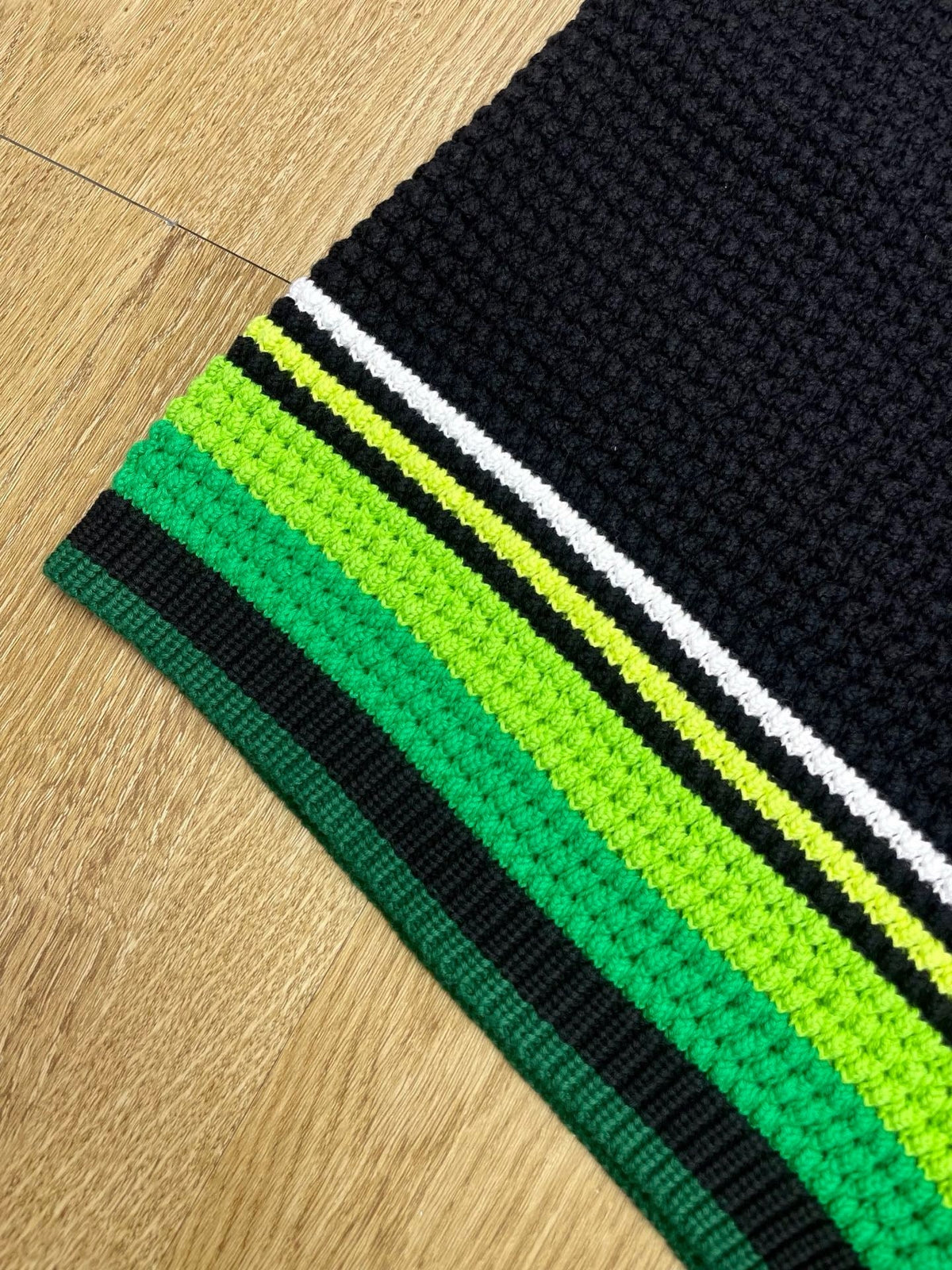 Black and Green Striped Knit Shorts - Men's
