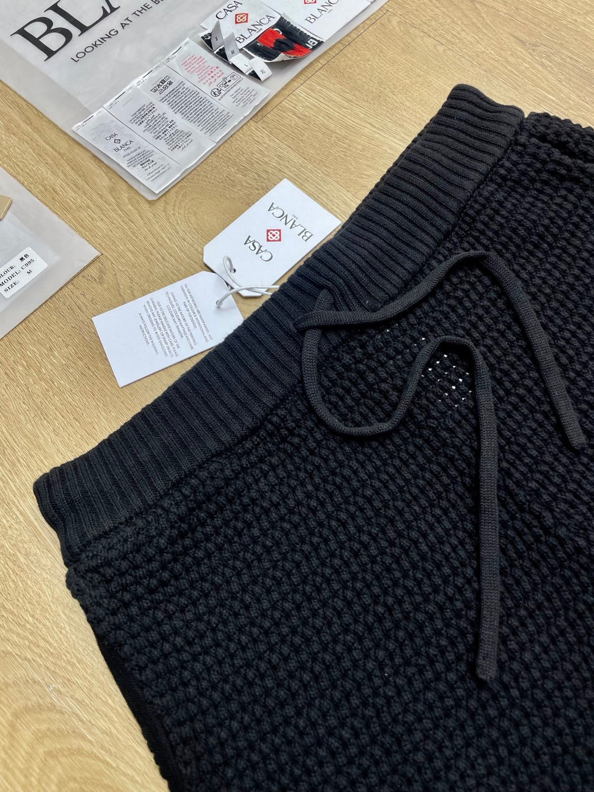 Black and Green Striped Knit Shorts - Men's