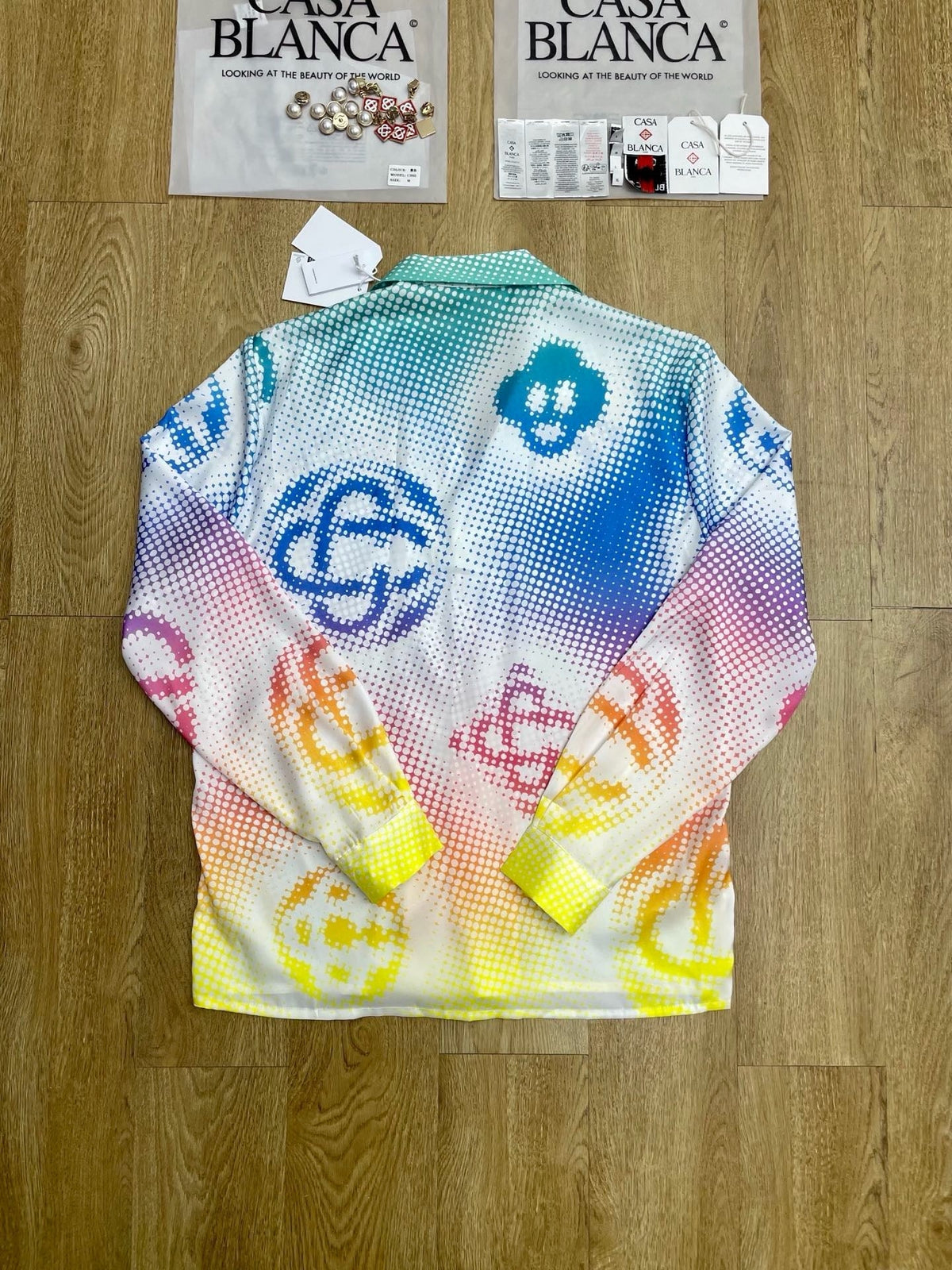 Rainbow Monogram Silk Shirt - Men's