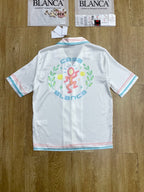 White Cotton Contrast Trim Short-Sleeve - Men's