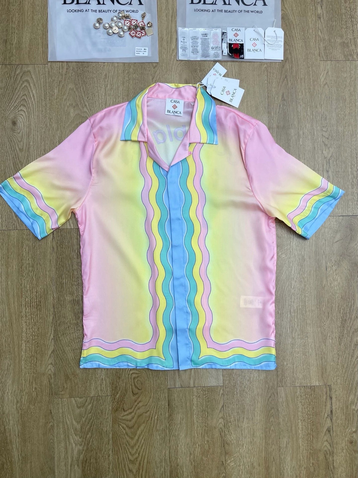 Pastel Gradient Silk Shirt - Men's