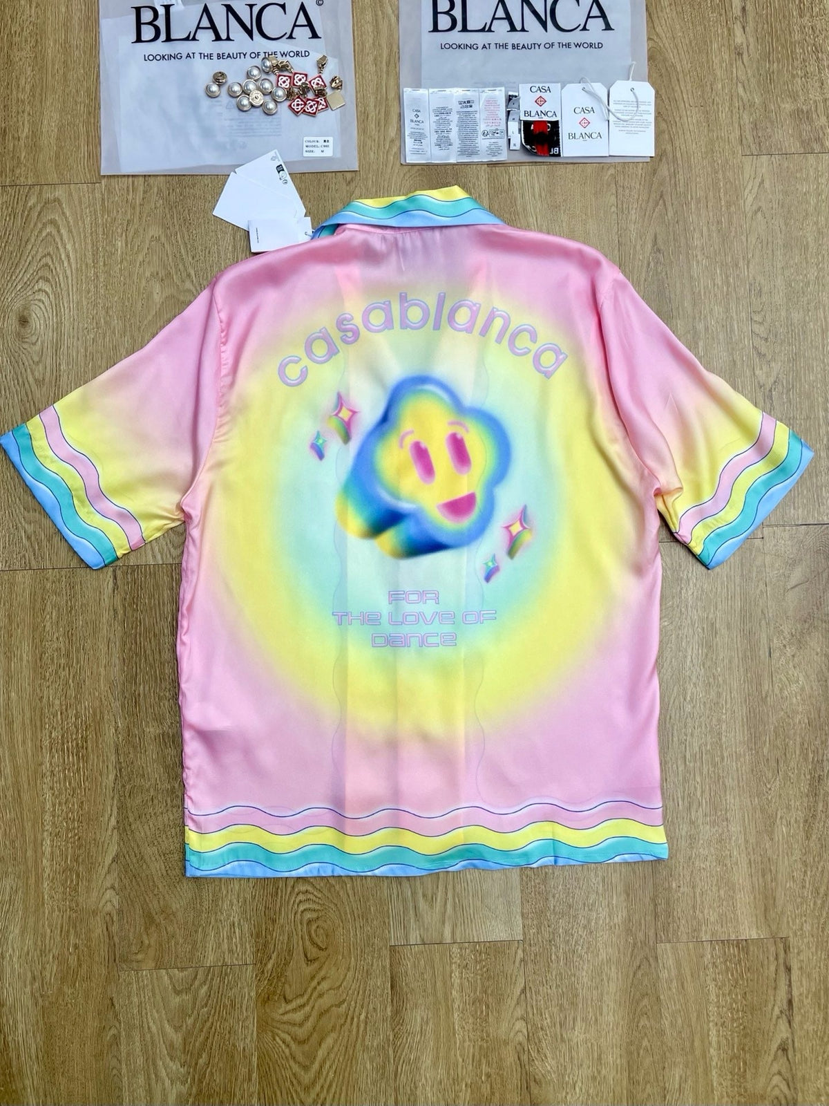 Pastel Gradient Silk Shirt - Men's