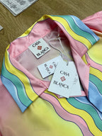 Pastel Gradient Silk Shirt - Men's