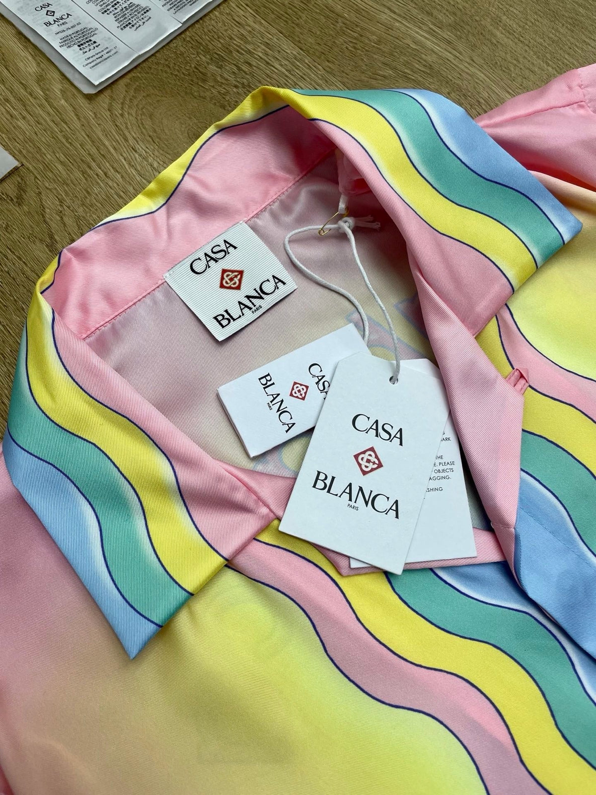 Pastel Gradient Silk Shirt - Men's