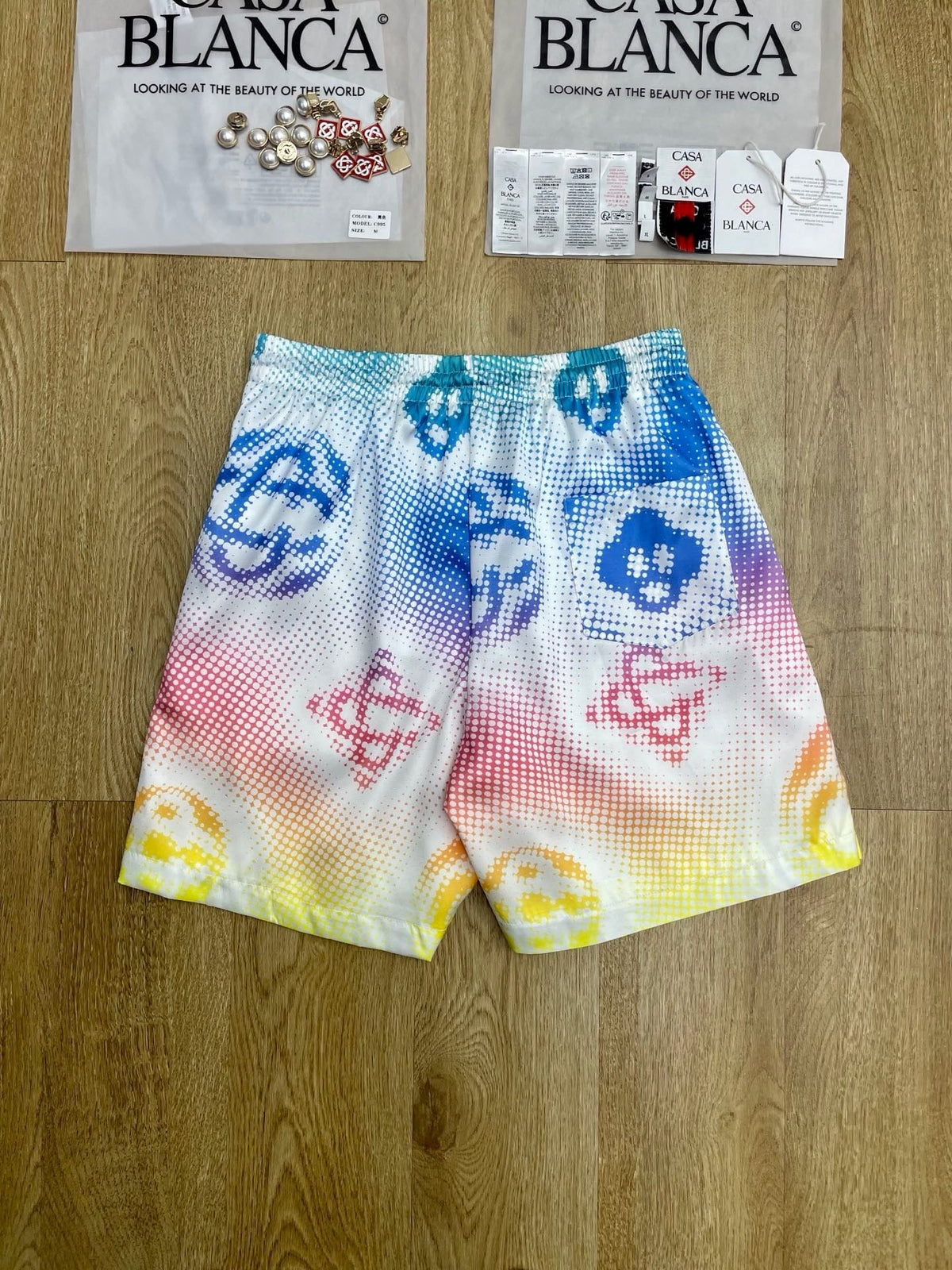 Pastel Monogram Print Silk Shorts - Men's