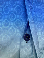 Blue Gradient Knit Polo Shirt - Men's