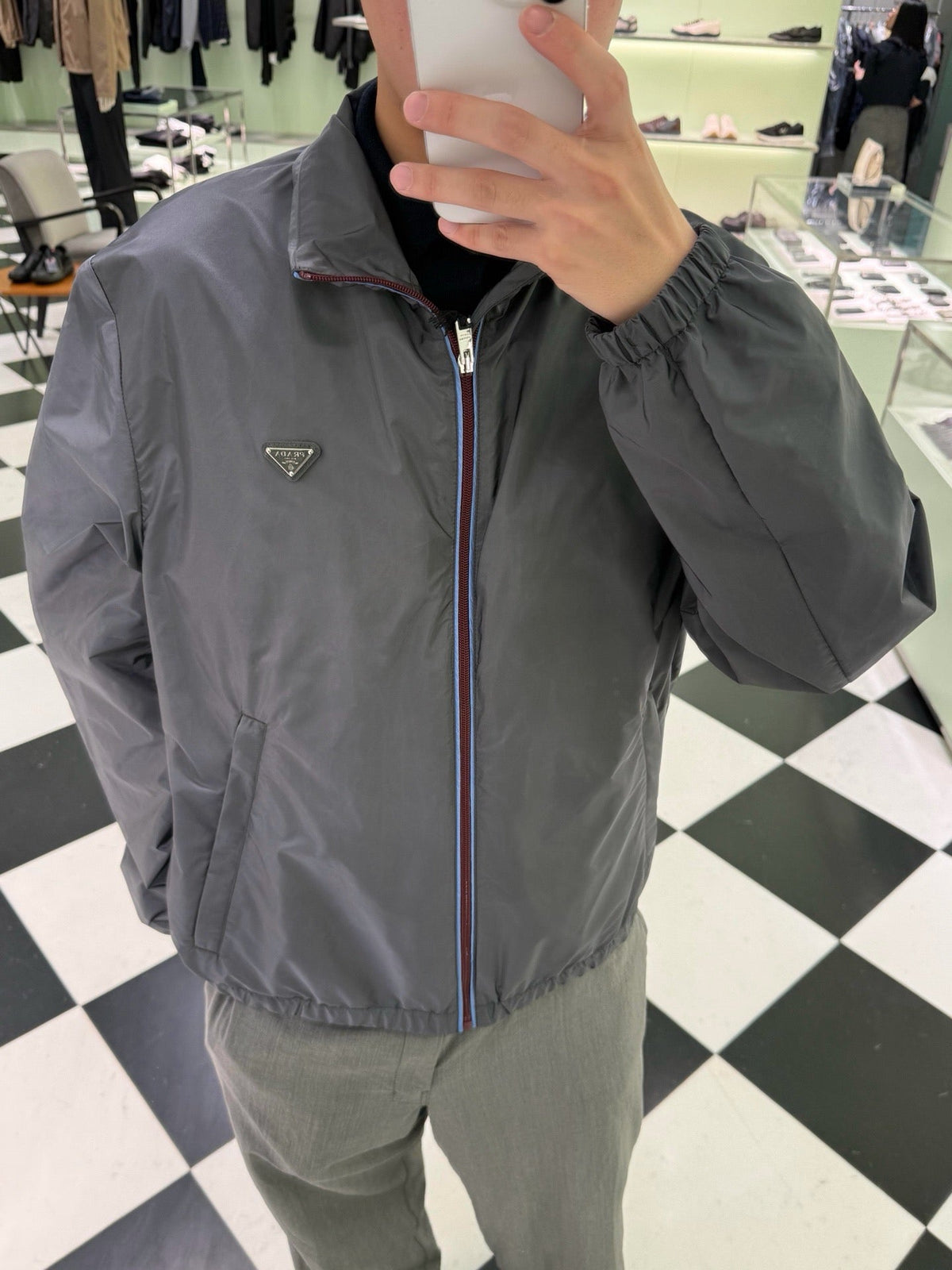 Grey Nylon Technical Blouson - Men's