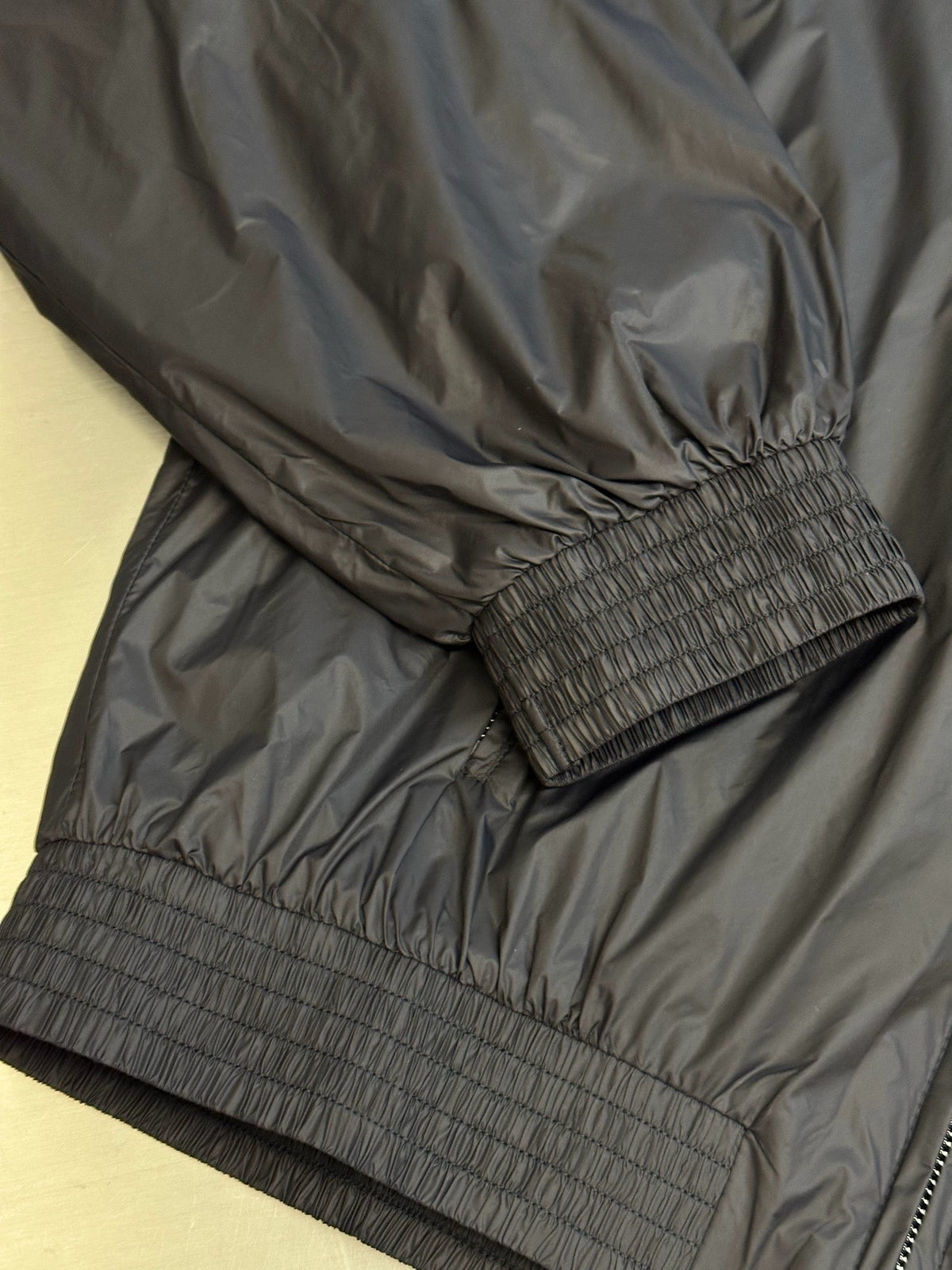 Black Nylon Bomber Hooded - Men's
