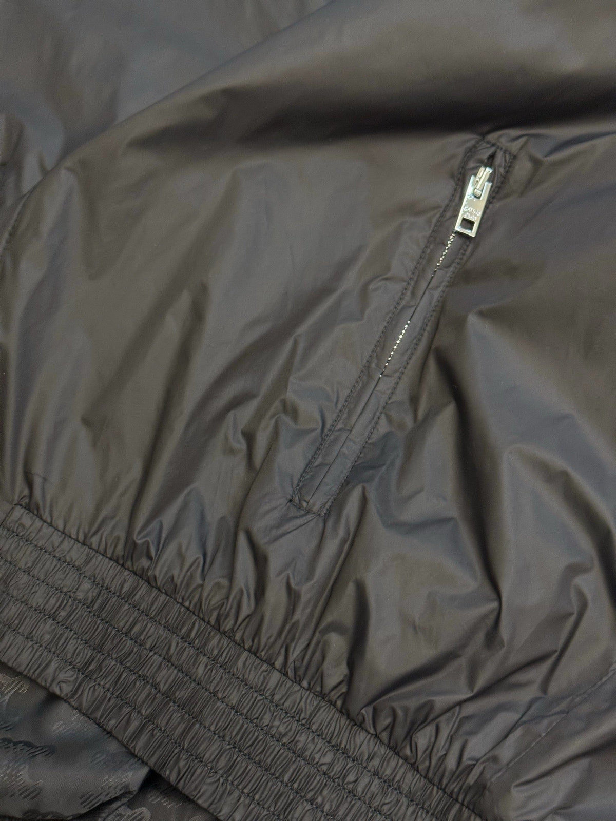 Black Nylon Bomber Hooded - Men's