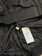 Black Nylon Bomber Hooded - Men's