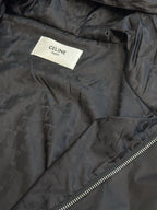 Black Nylon Bomber Hooded - Men's