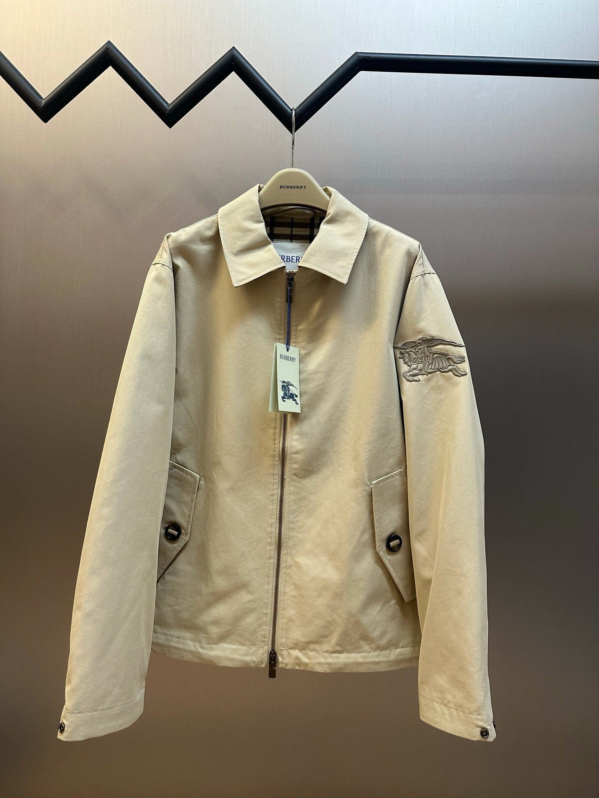 Cream Nylon Colourblock Blouson - Men's