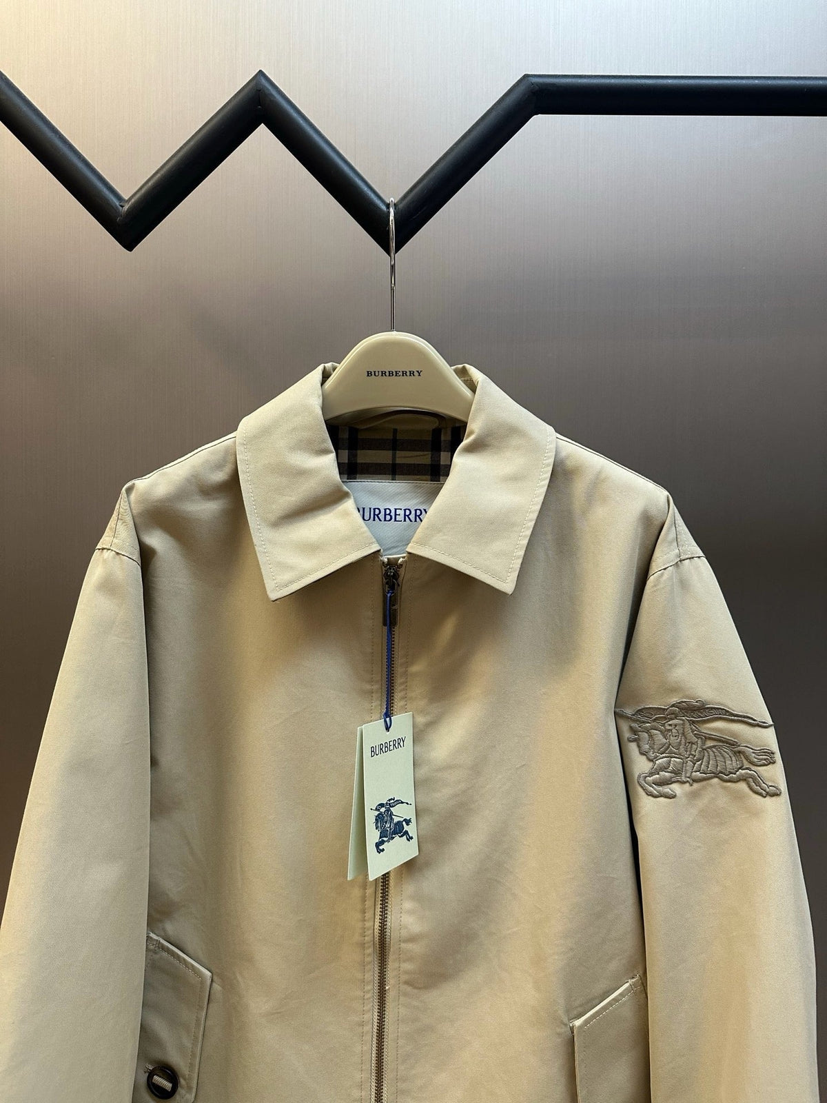 Cream Nylon Colourblock Blouson - Men's