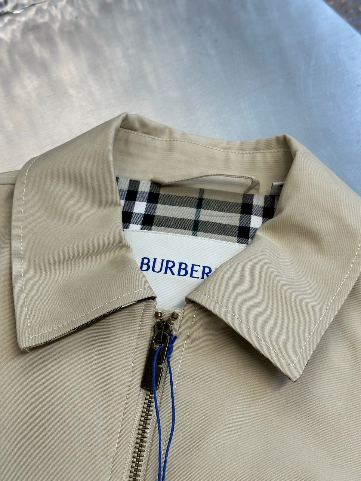Cream Nylon Colourblock Blouson - Men's