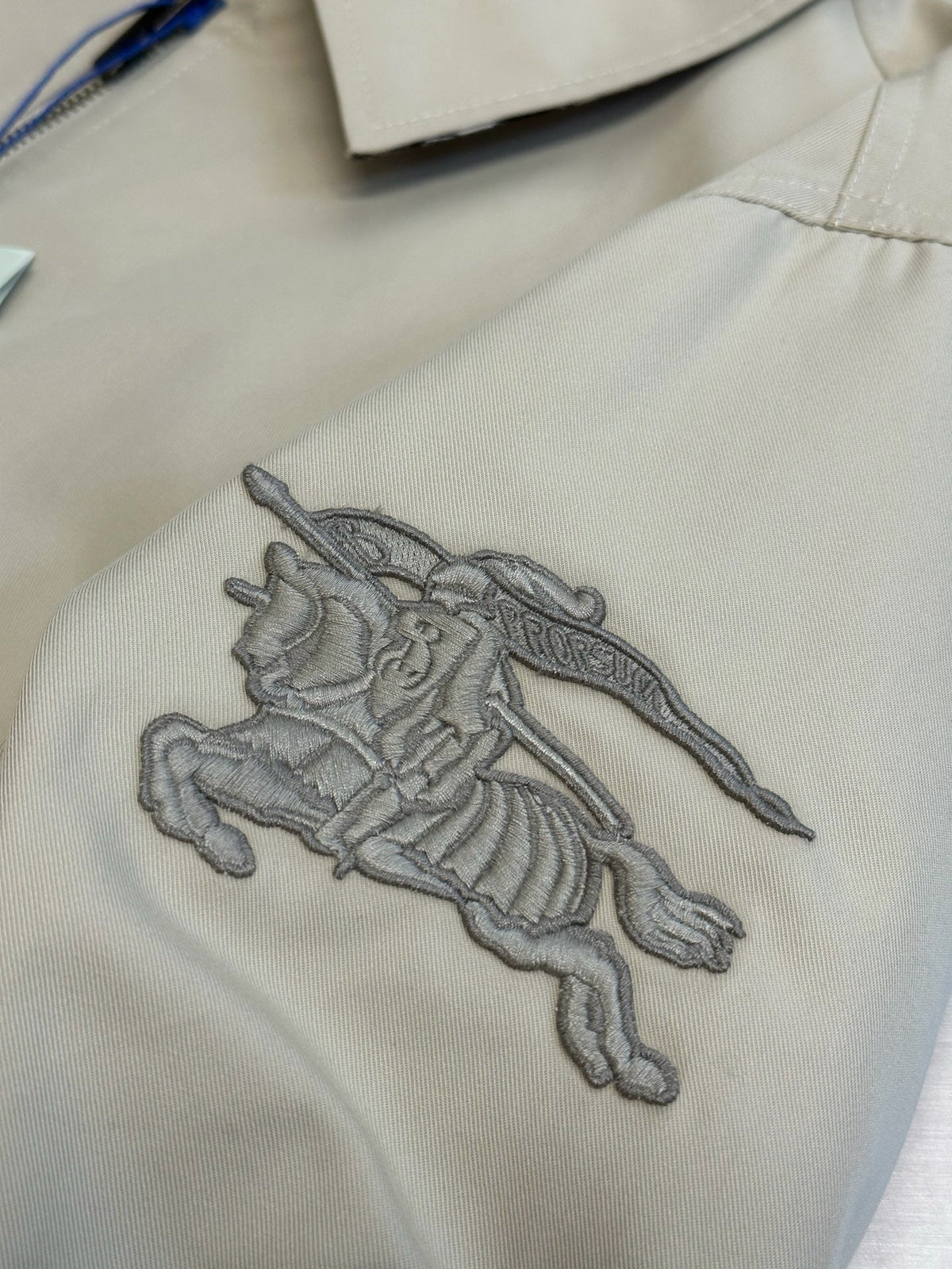 Cream Nylon Colourblock Blouson - Men's
