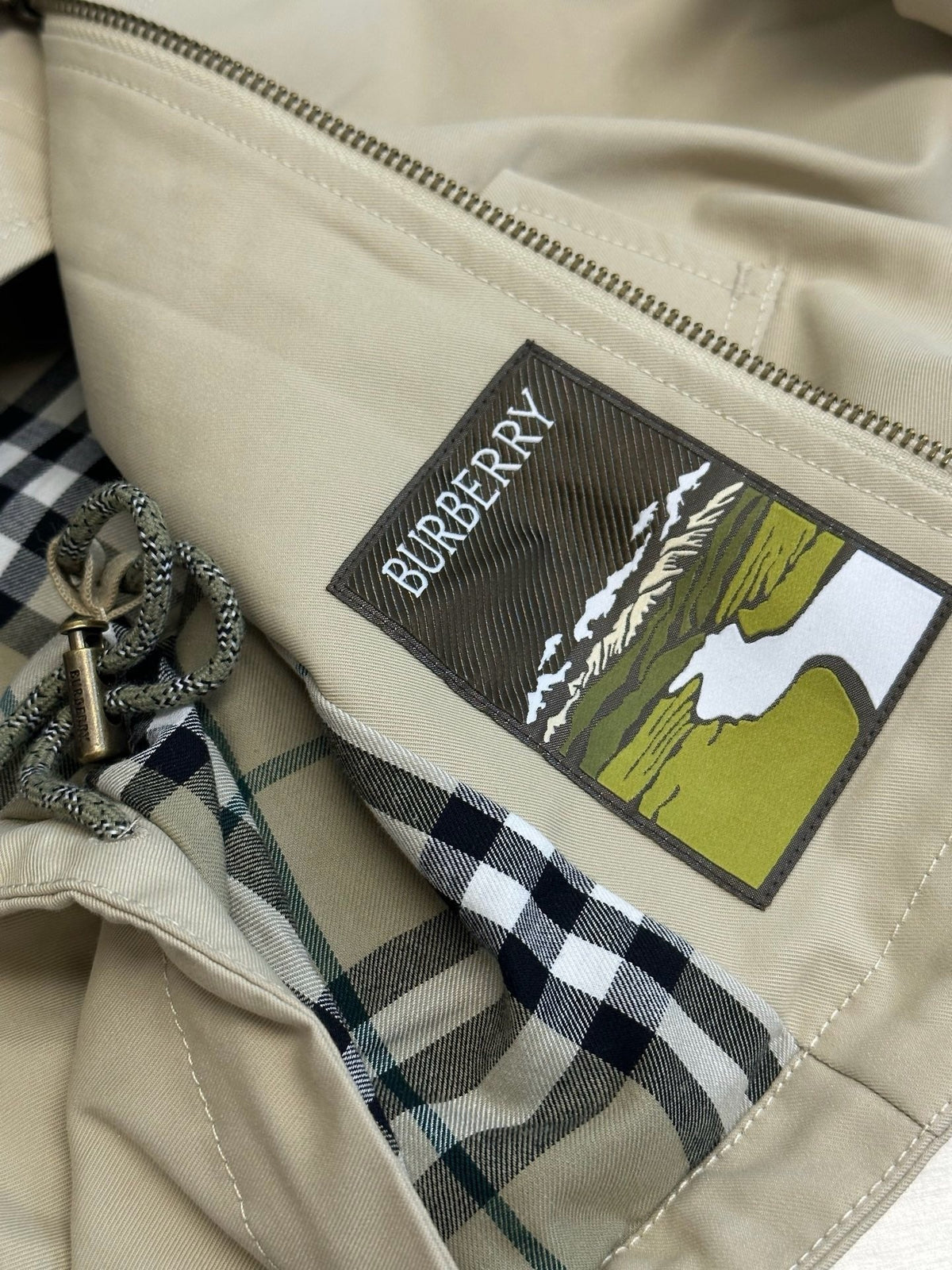 Cream Nylon Colourblock Blouson - Men's