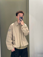Cream Nylon Colourblock Blouson - Men's