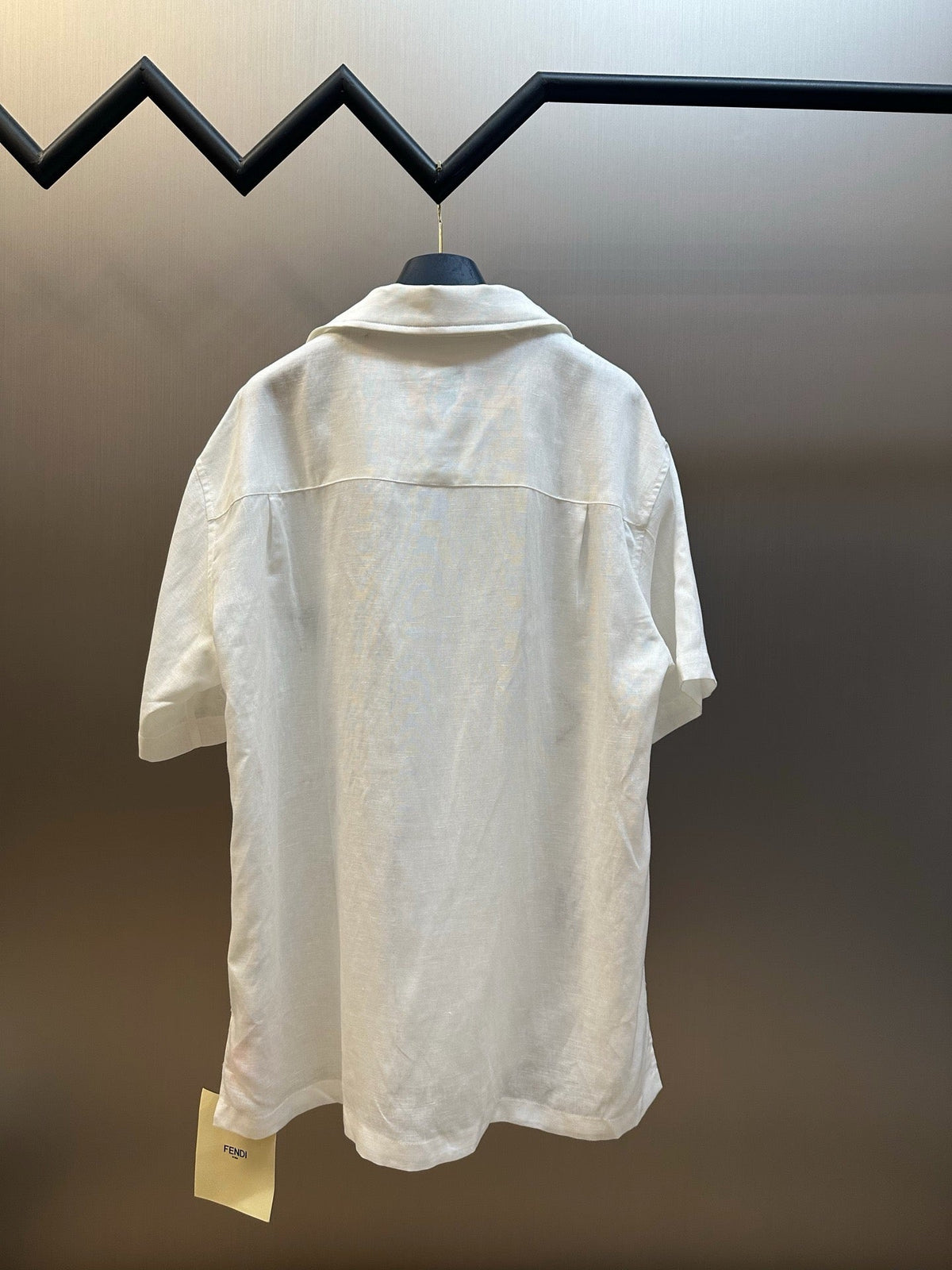 Cream Linen Embroidered Short-Sleeve - Men's