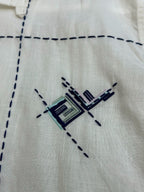Cream Linen Embroidered Short-Sleeve - Men's