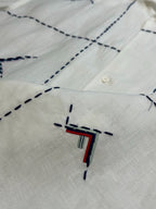 Cream Linen Embroidered Short-Sleeve - Men's