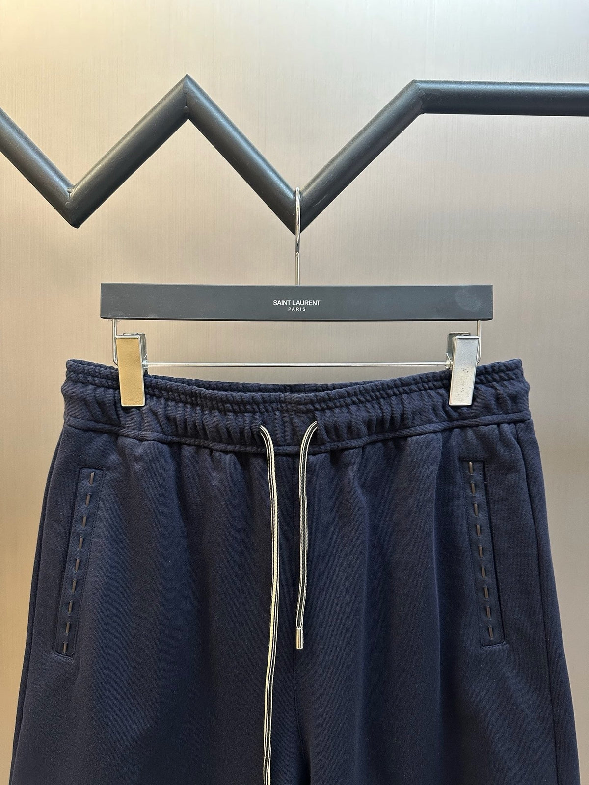 Navy Cotton Plain Drawstring - Men's