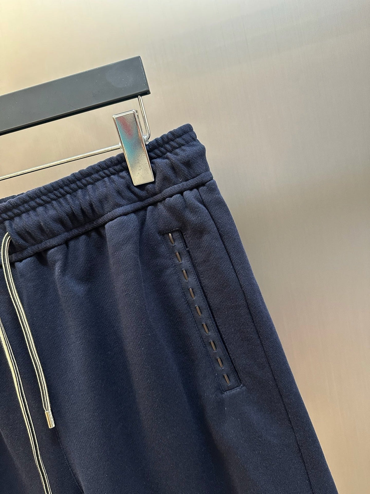 Navy Cotton Plain Drawstring - Men's
