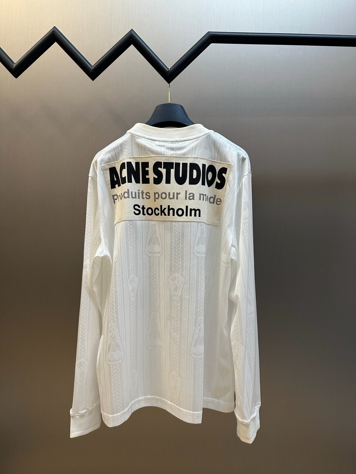 Cream Cotton Numeral Long-Sleeve - Men's
