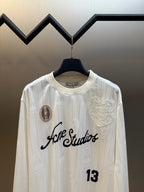 Cream Cotton Numeral Long-Sleeve - Men's