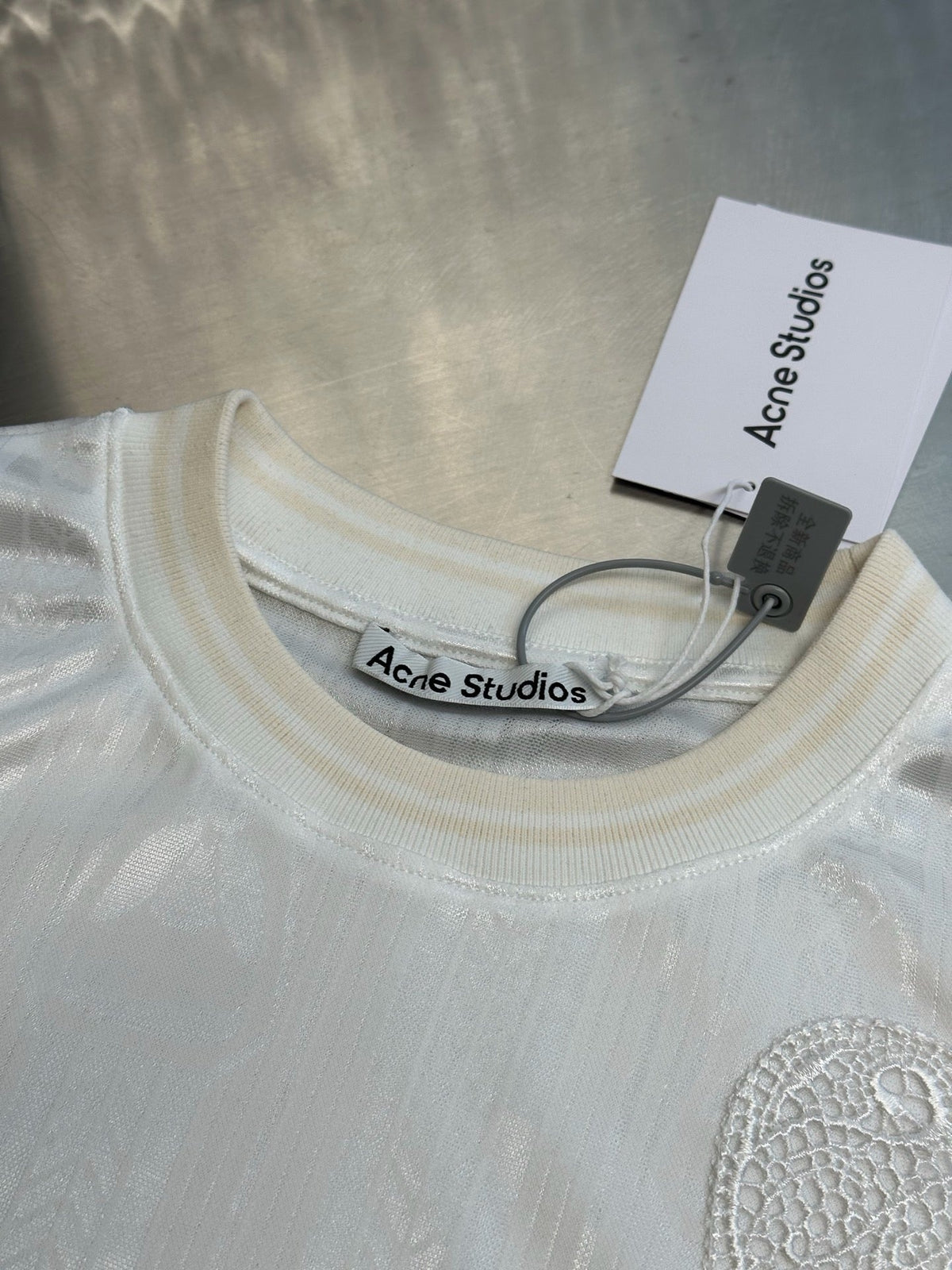 Cream Cotton Numeral Long-Sleeve - Men's