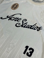 Cream Cotton Numeral Long-Sleeve - Men's