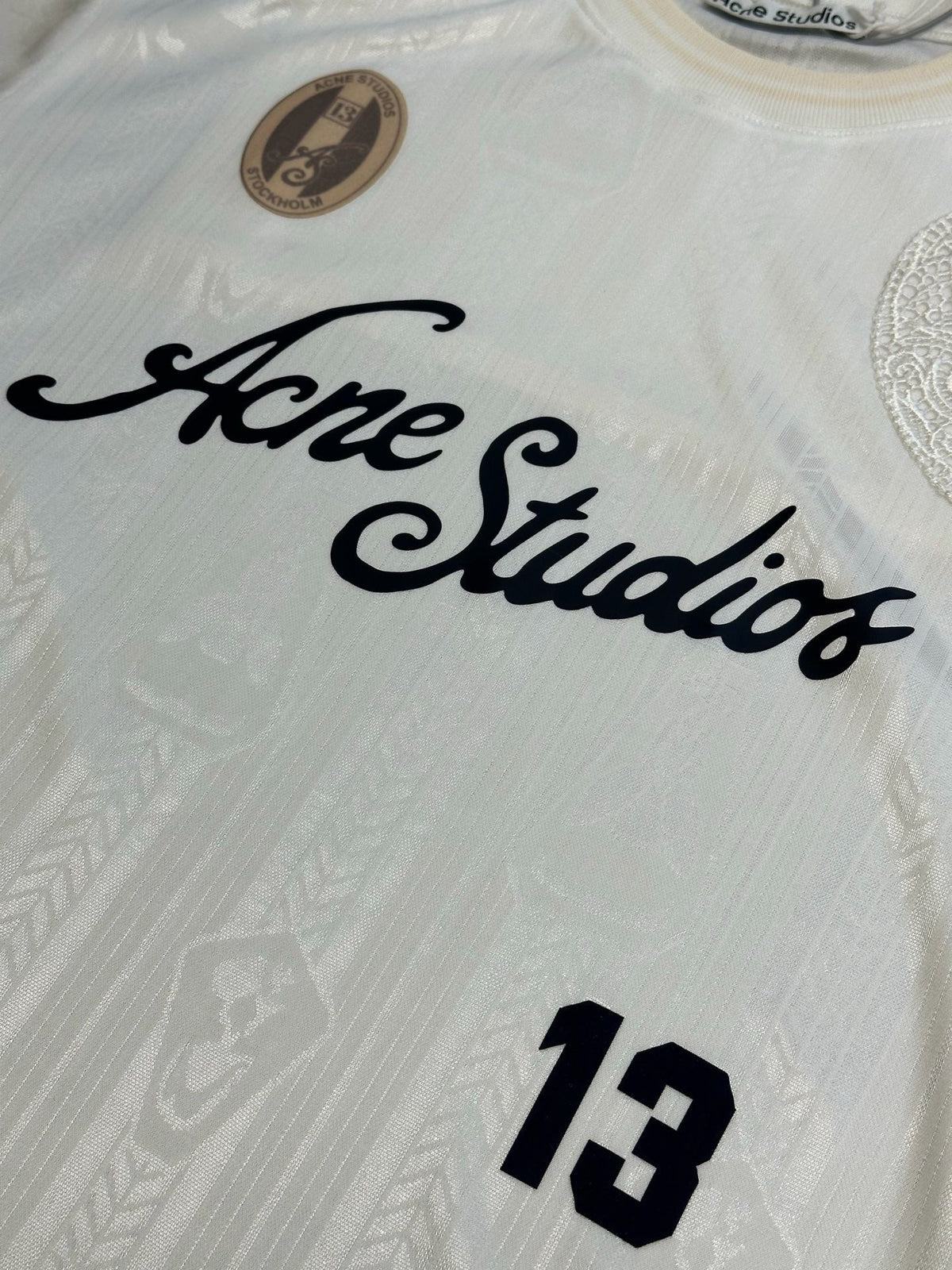Cream Cotton Numeral Long-Sleeve - Men's