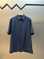Navy Cotton Plain Short-Sleeve - Men's