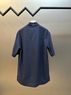 Navy Cotton Plain Short-Sleeve - Men's