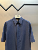 Navy Cotton Plain Short-Sleeve - Men's