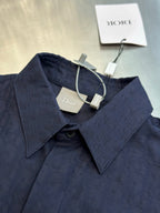 Navy Cotton Plain Short-Sleeve - Men's