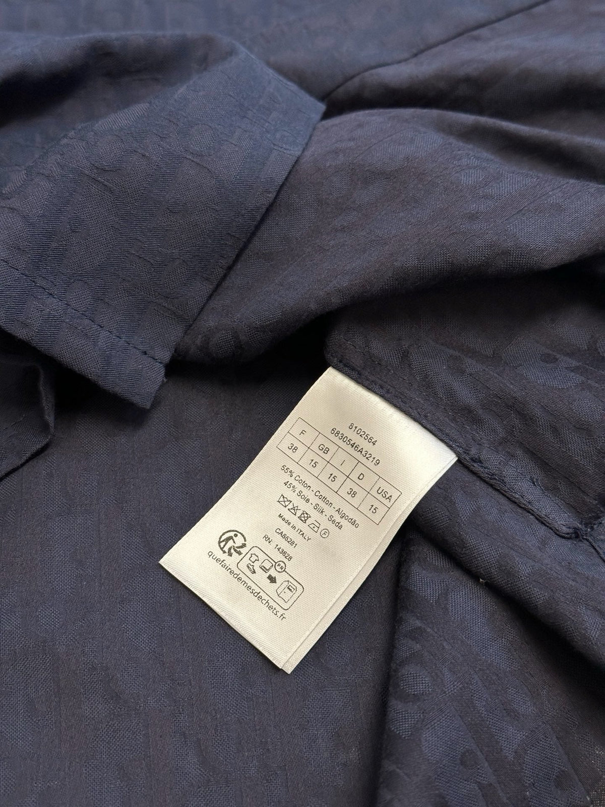 Navy Cotton Plain Short-Sleeve - Men's