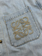 Blue Denim Pocket Short-Sleeve - Women's