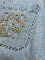 Blue Denim Pocket Short-Sleeve - Women's