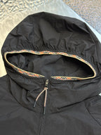 Navy Nylon Logo Hooded - Men's