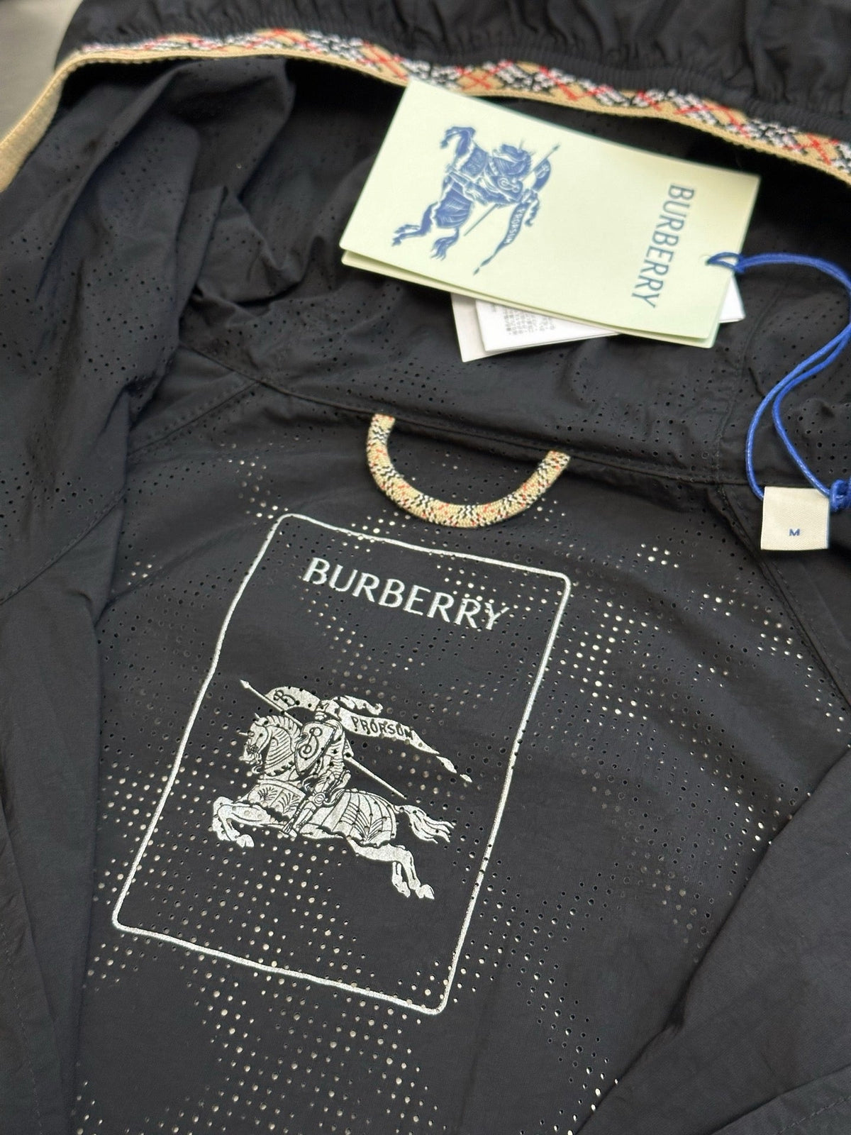 Navy Nylon Logo Hooded - Men's