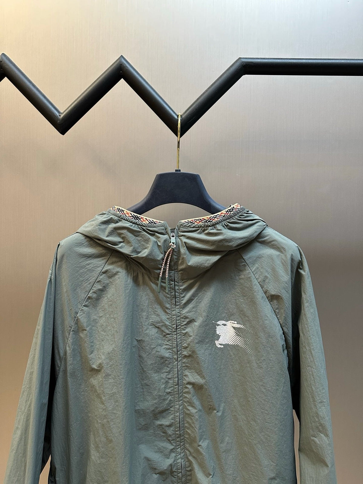 Navy Nylon Logo Hooded - Men's