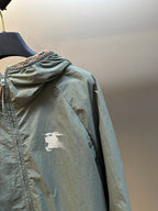Navy Nylon Logo Hooded - Men's